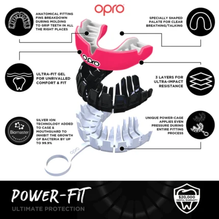 Paradenti Power-Fit OPRO infografica cage